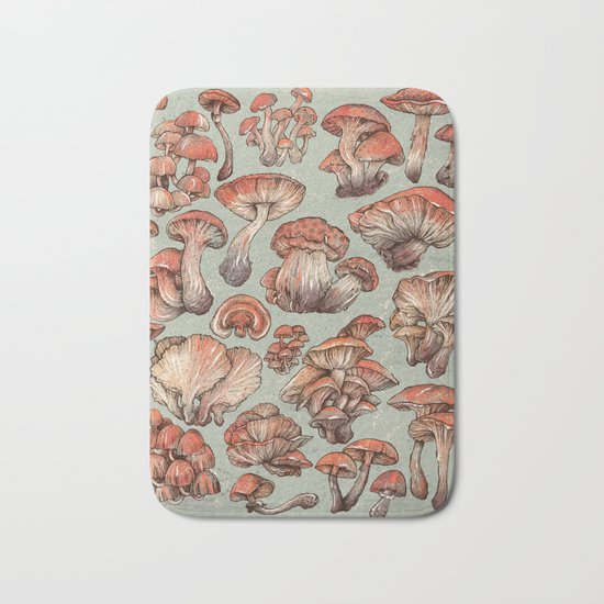 A Series of Mushrooms Bath Mat