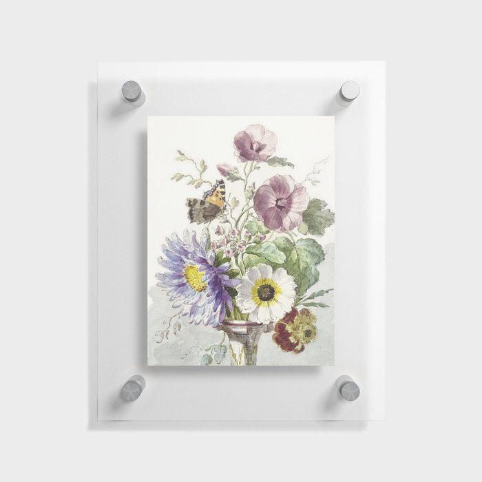 Bouquet of Flowers with a Butterfly Floating Acrylic Print