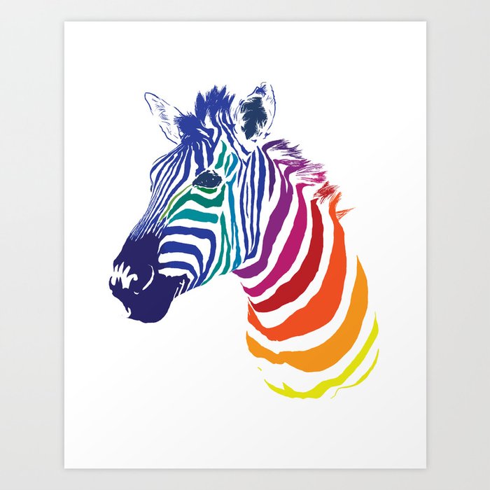 Rainbow Zebra - Céz'Art