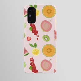 Repeating pattern of sliced fruit and berries Android Case