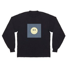Warp checked smiley in gray Long Sleeve T-shirt
