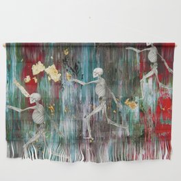 Everybody's free to wear sunscreen; skeletons of friends abstract surreal painting Wall Hanging
