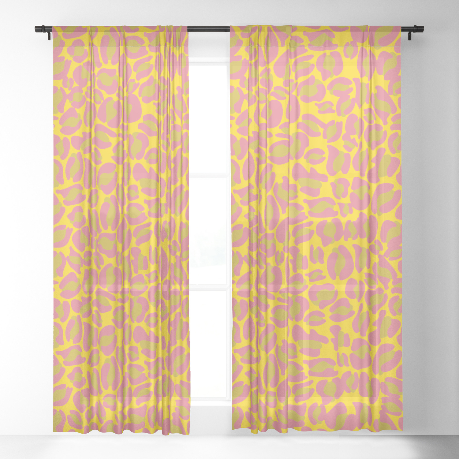 Leopard Print Pink Yellow Bright Colour Cheetah Texture