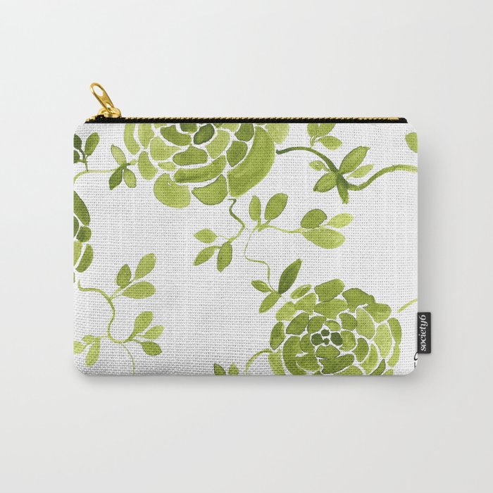 green zinnias by cocoblue Carry-All Pouch