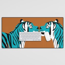 Year of the Tiger in blue duo Desk Mat