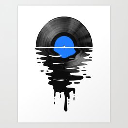 Vinyl LP Music Record Sunset Blue Art Print | Graphicdesign, Cool, Soul, Sunset, Melting, Nostalgic, Hot, Music, 80S, Pop 