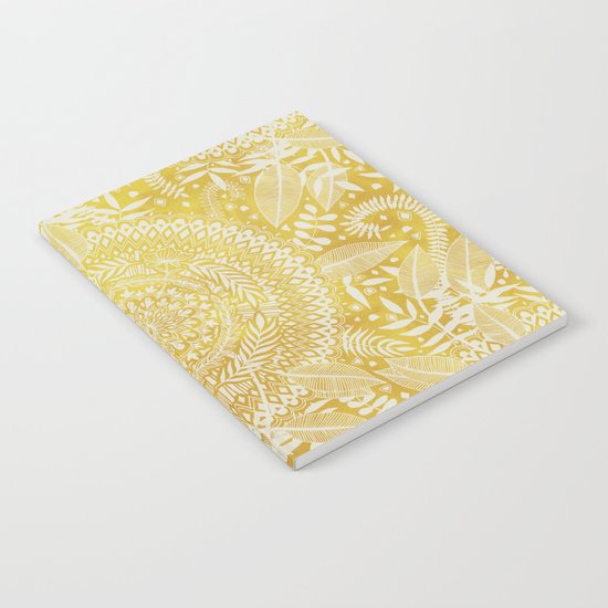Medallion Pattern in Mustard and Cream Notebook