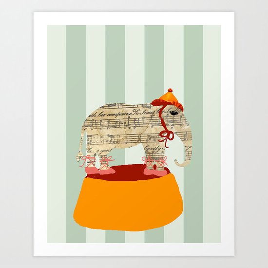 Dancing Elephant Art Print