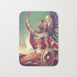 Caballero Aguila Aztec Scout Portrait painting Bath Mat | Indianchief, Apache, Native, Painting, Peru, Machupicchu, Aztec, Yucatan, Shaman, Mayan 