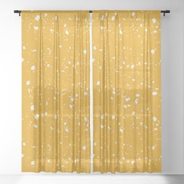 Mustard Terrazzo Seamless Pattern Sheer Curtain