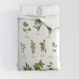 HERBS on white Comforters