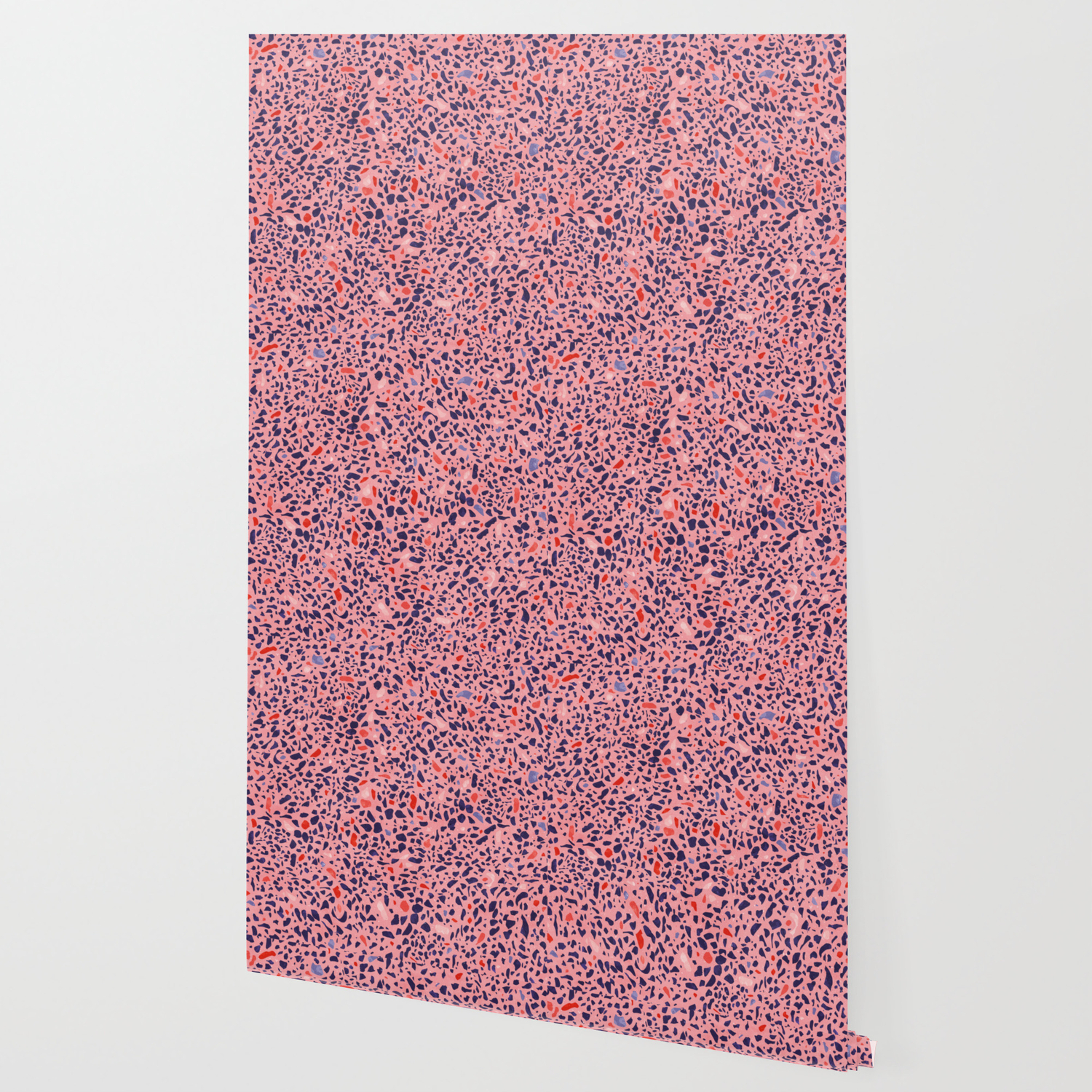 Terrazzo Pink Red Blue Wallpaper By Sylvaincombe Society6