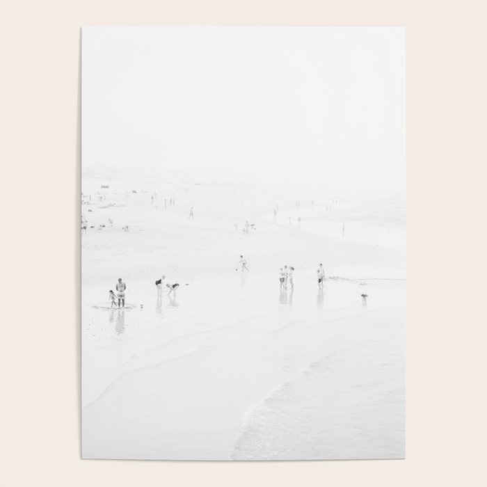 Black and White Beach - People - Minimal Beach - Ocean - Sea Travel