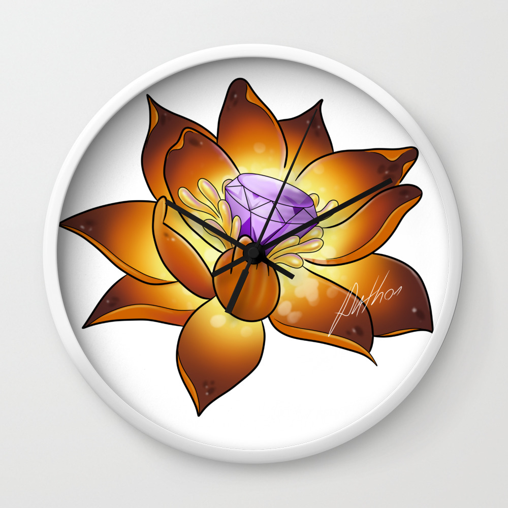 Flor De Loto Wall Clock By Anthonart Society6