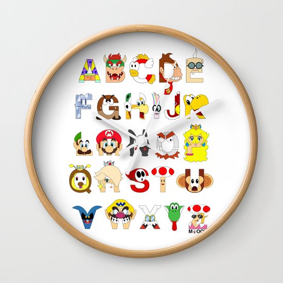 Super Mario Alphabet Wall Clock