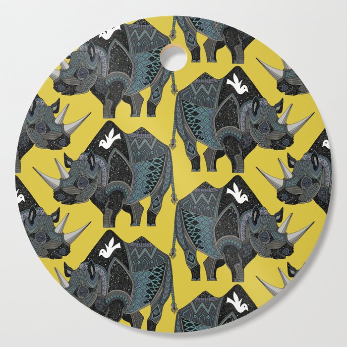 rhinoceros yellow Cutting Board