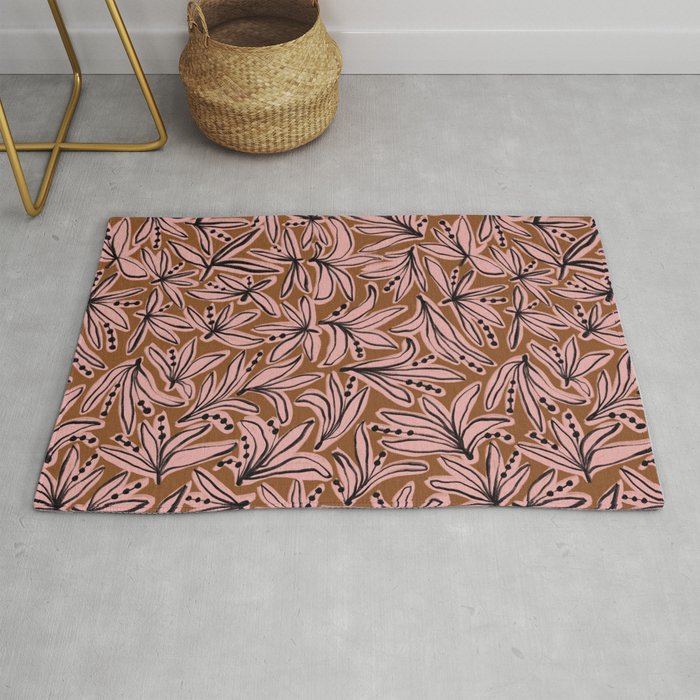 Lily Flower Pattern #1 Rug