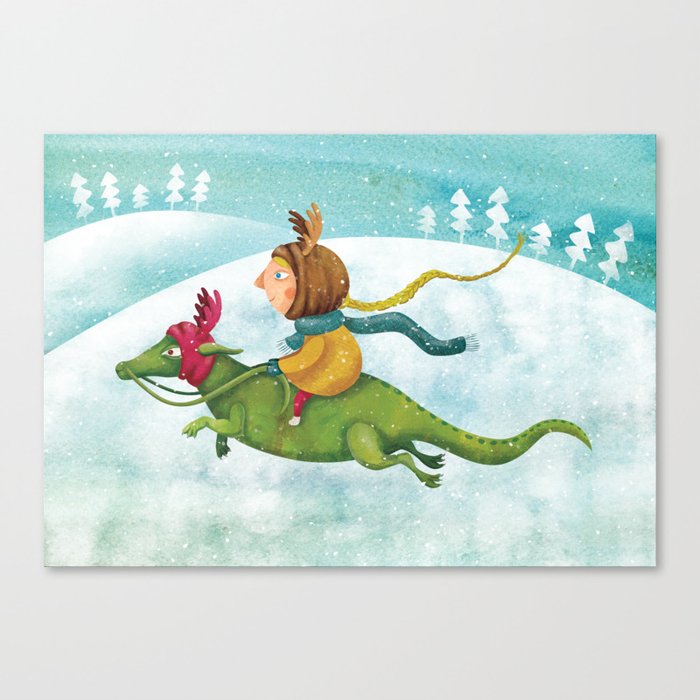 Anietshka and the snow Canvas Print