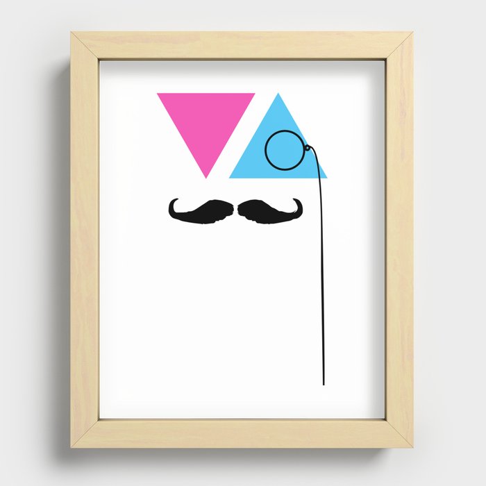 Monocle Mustache Recessed Framed Print