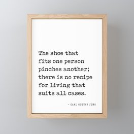 The shoe that fits one person - Carl Gustav Jung Quote - Literature - Typewriter Print Framed Mini Art Print