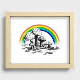 Rainbow Psilocybin Mushroom Psychedelic Portrait Recessed Framed Print