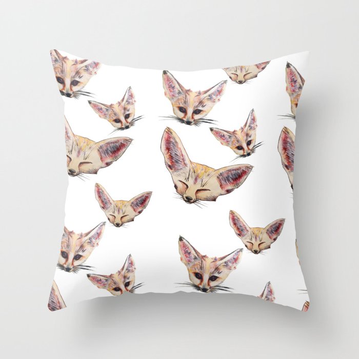Fennec Foxes Throw Pillow