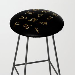 Zodiac constellations symbols in gold Bar Stool