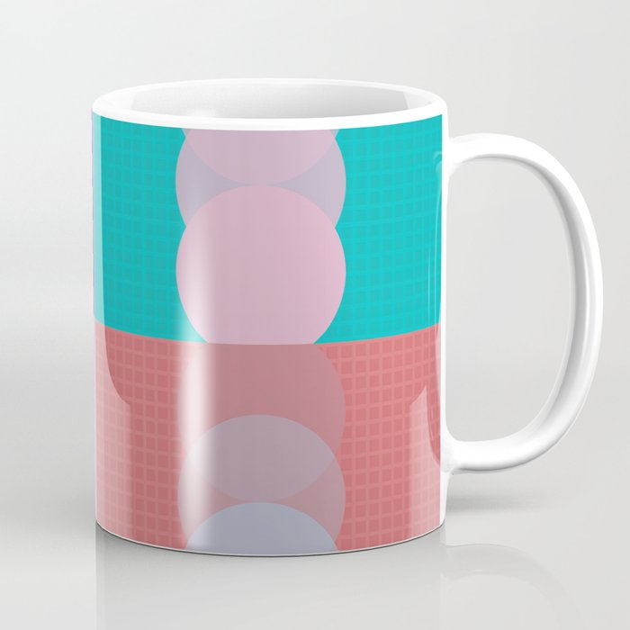 Grid retro color shapes patchwork 3 Coffee Mug