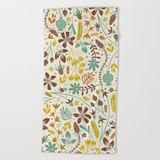 Autumn Blooms Beach Towel