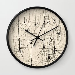 Santiago Ramon y Cajal Neurons Drawing Wall Clock