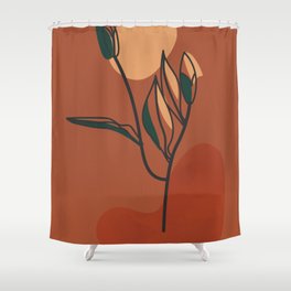 Boho Terracotta Tulip Flower Shower Curtain
