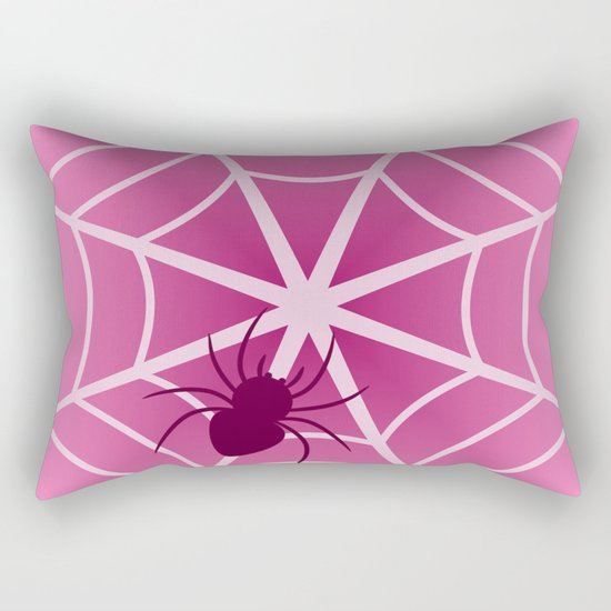 Spider web in pink Rectangular Pillow