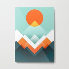 Everest Metal Print | Abstract, Sun, Colorful, Outdoor, Cubism, Geometric, Painting, Digital, Nature, Vector 