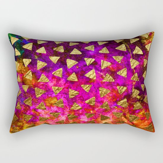 Triangles golden foil Rectangular Pillow