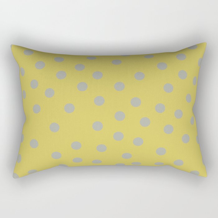 Simply Dots Retro Gray on Mod Yellow Rectangular Pillow