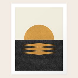 Sunset Geometric Midcentury style Art Print