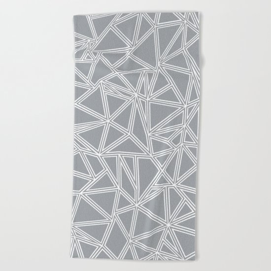 Shattered Ab Grey and White Beach Towel
