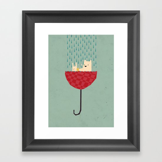umbrella bath time! Framed Art Print