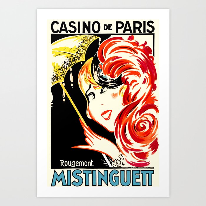 Vintage Cabaret Ad Mistinguett Art Print