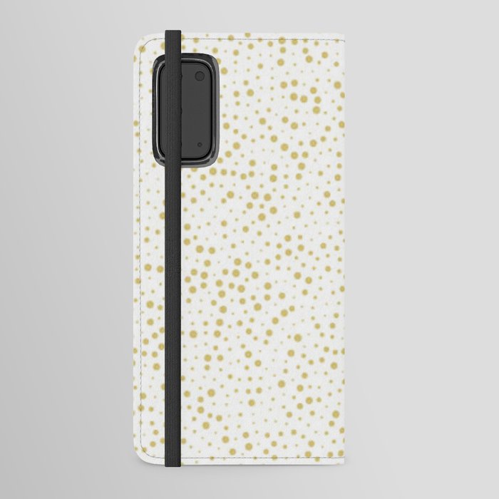 Gold Dots on White Android Wallet Case