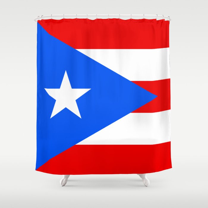 Puerto Rico Flag Shower Curtain By Flagsoftheworld