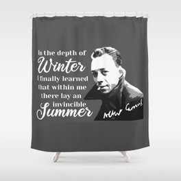 Philosopher Albert Camus pop art gray Shower Curtain