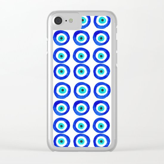 Evil Eye Talisman - on white Clear iPhone Case
