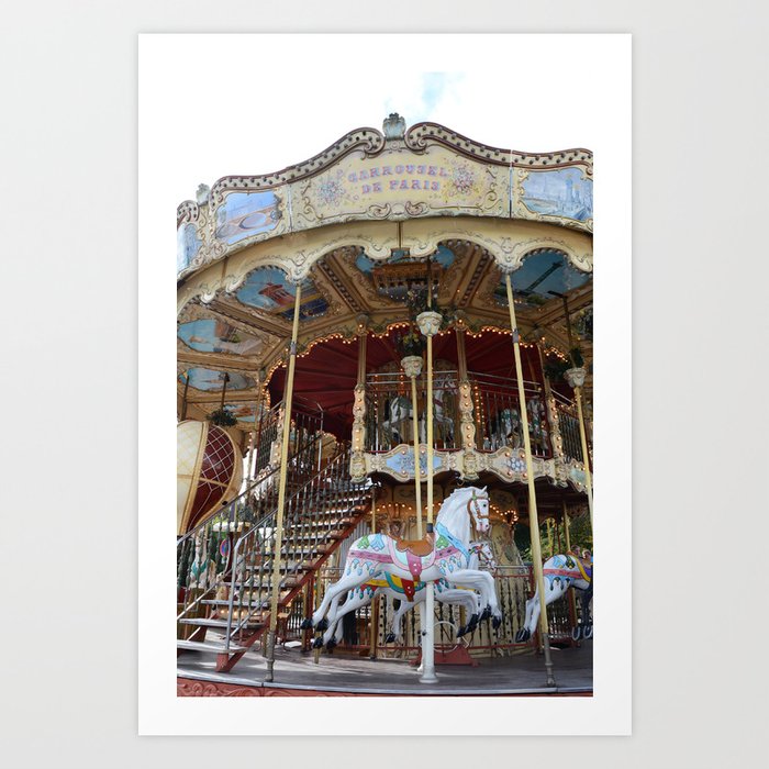 Paris Carousel Horses Merry Go Round Print Home Decor Art By Kathy Fornal Society6 - Carousel Horse Home Decor
