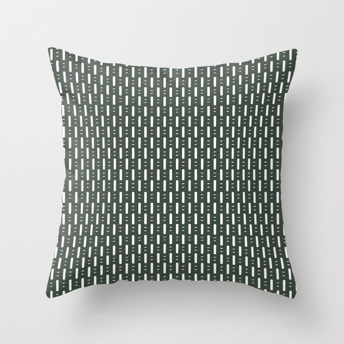 Dots and Dashes . Olive Throw Pillow