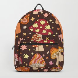 Magic Mushrooms in Brown Backpack