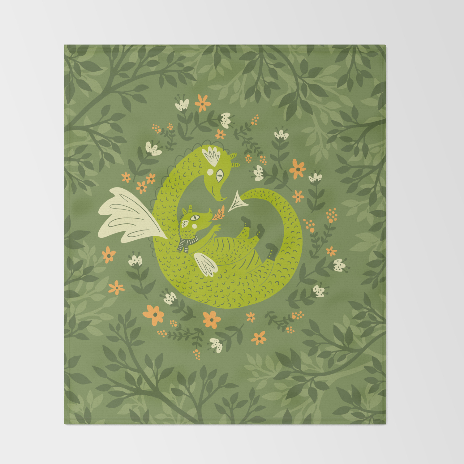 Mama And Baby Dragon Throw Blanket By Jmhurd Society6