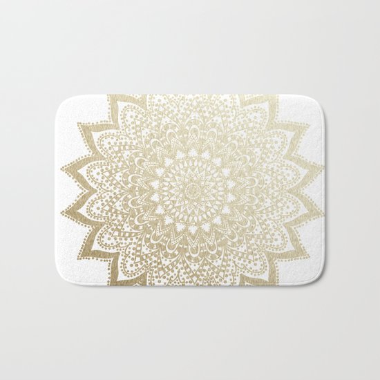 BOHO NIGHTS GOLD MANDALA Bath Mat