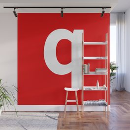 letter Q (White & Red) Wall Mural