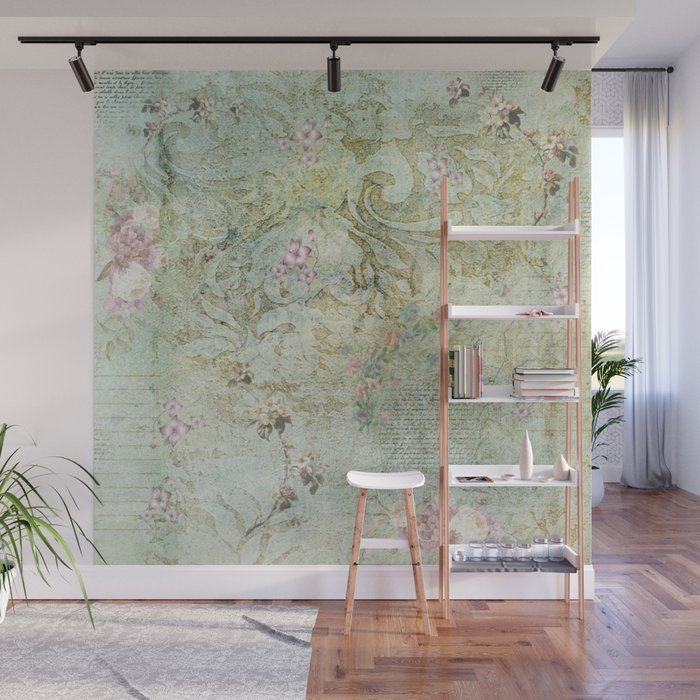 Vintage French Floral Wallpaper Wall Mural